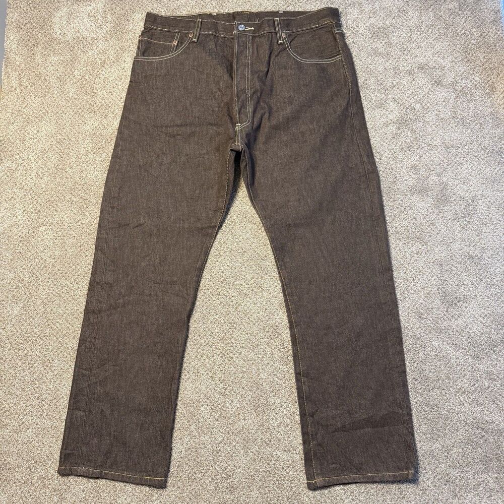 Levi's 501 Men's Jeans 42x30 Brown Denim Straight Leg Button Fly Vintage 2007